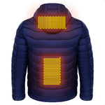 Men Heated Puffer Jacket Electric Heating Coat Insulated Hood Windbreaker 9Heat Zones